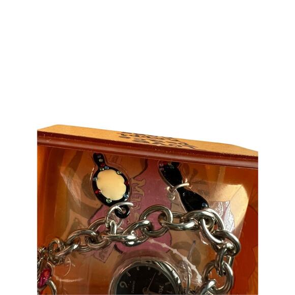 mudd Silvertone Stainless Steel Charm Bracelet Watch 28mm - Picture 5 of 7